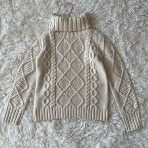 Viory Fisherman Style Cable Knit Sweater Turtleneck